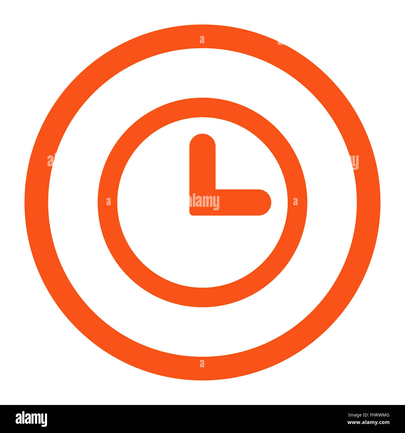 Clock flat orange color rounded vector icon Stock Photo - Alamy