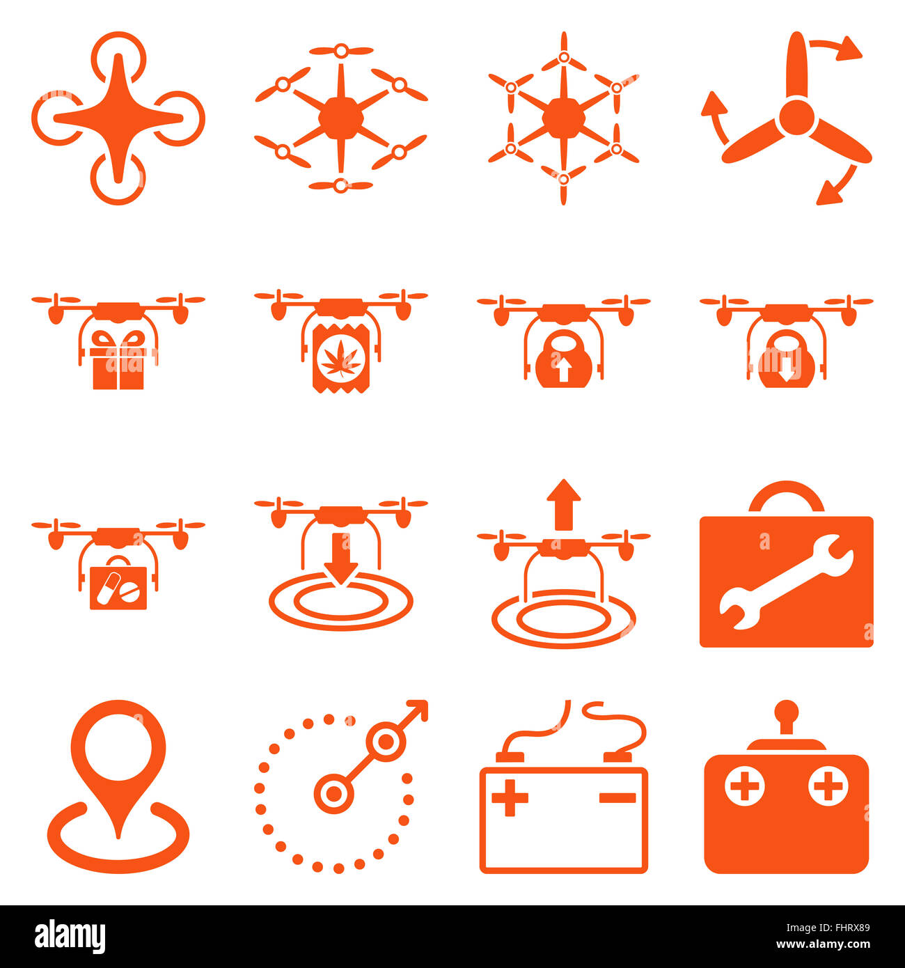 Air copter flat icon set Stock Photo - Alamy
