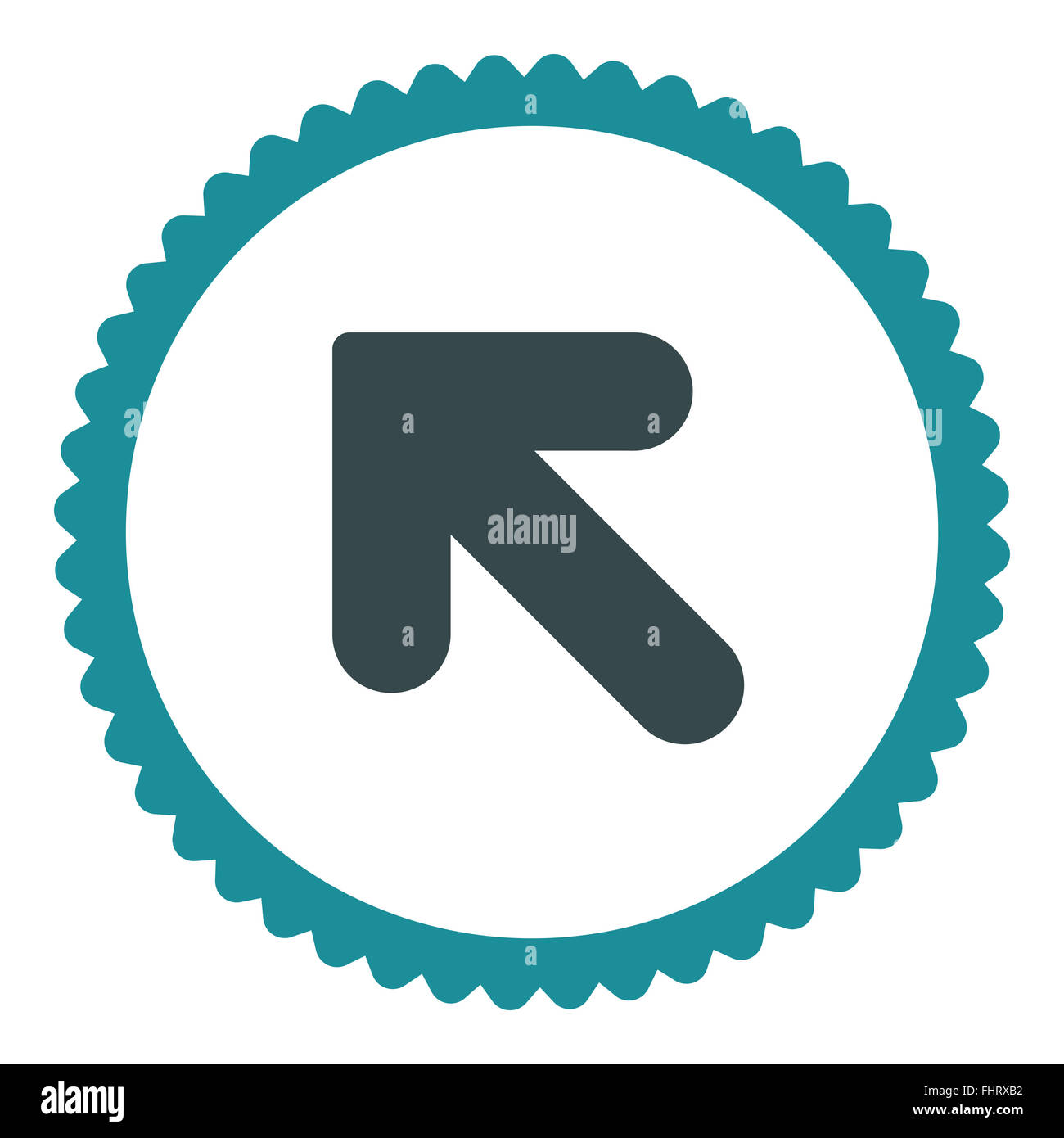 Arrow Up Left flat soft blue colors round stamp icon Stock Photo - Alamy