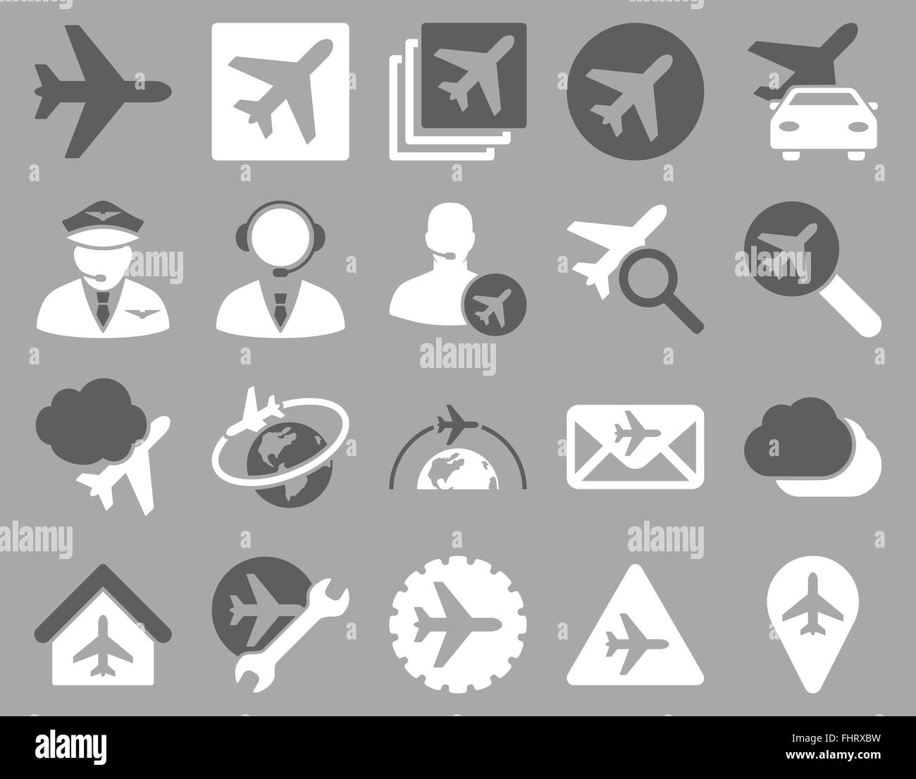 Aviation Icon Set Stock Photo
