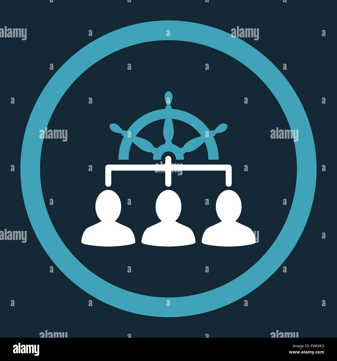 Management flat blue and white colors rounded glyph icon Stock Photo ...