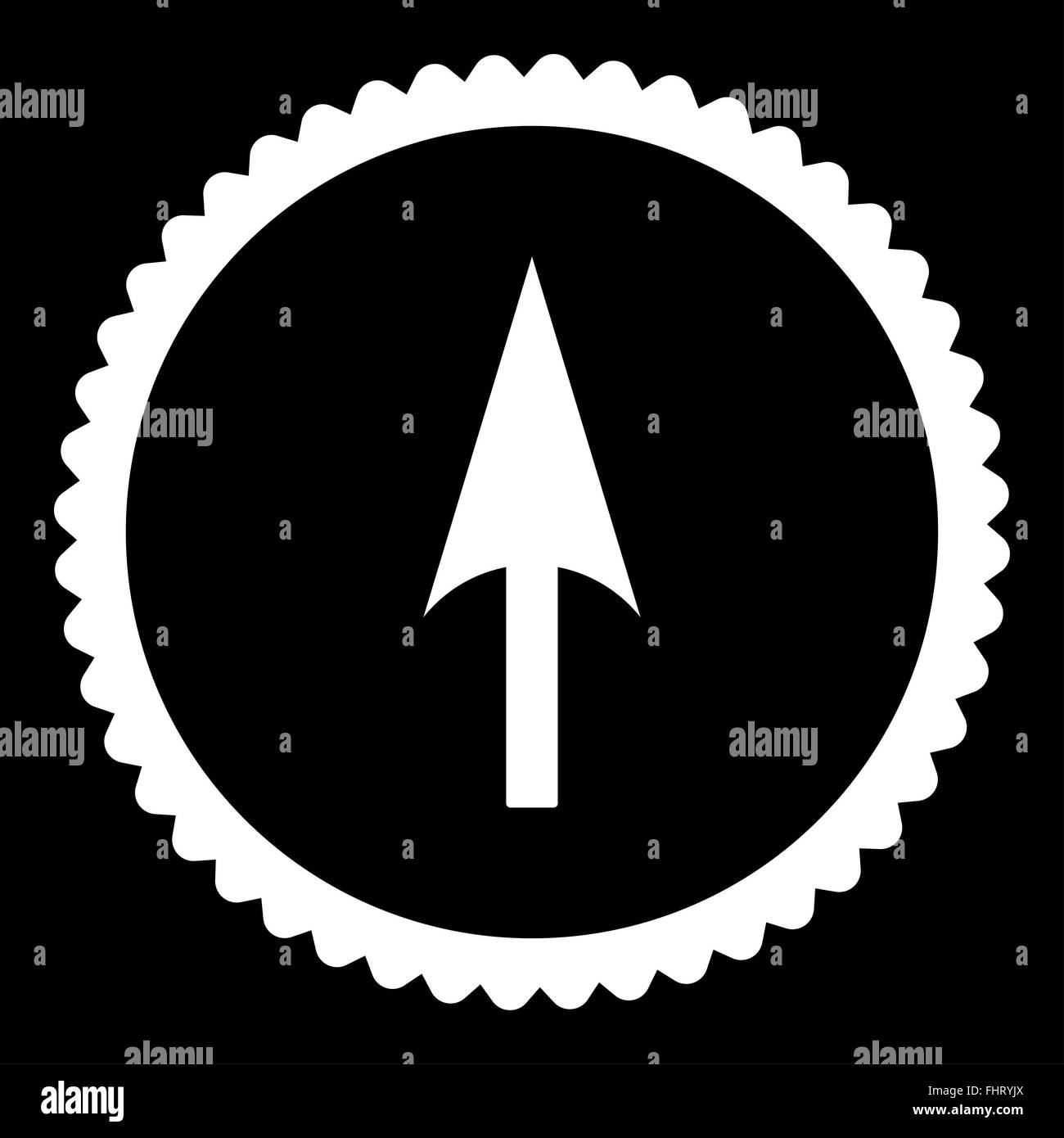 Arrow Axis Y flat white color round stamp icon Stock Photo - Alamy
