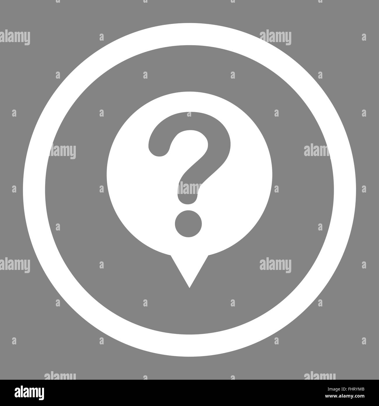 Status flat white color rounded vector icon Stock Photo