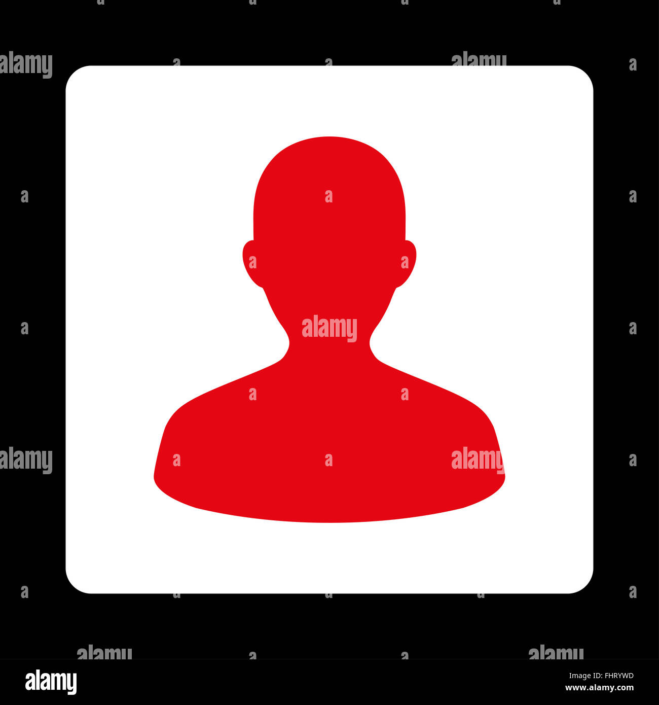 User flat red and white colors rounded button Stock Photo - Alamy