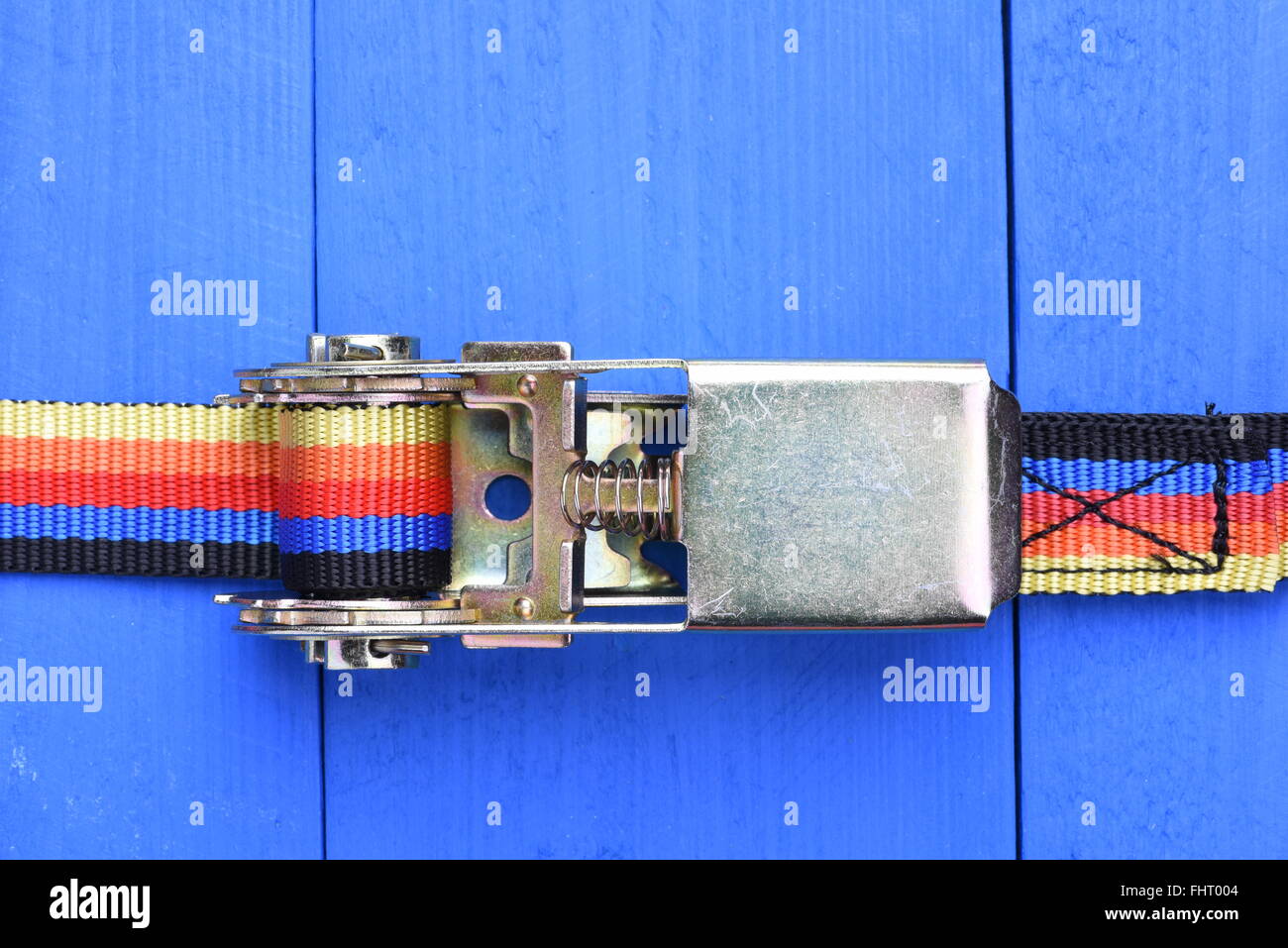Ratchet straps for cargo load control Stock Photo Alamy