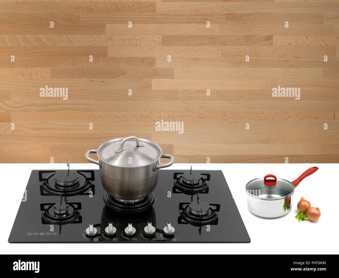 A kitchen cooktop on a kitchen bench Stock Photo Alamy
