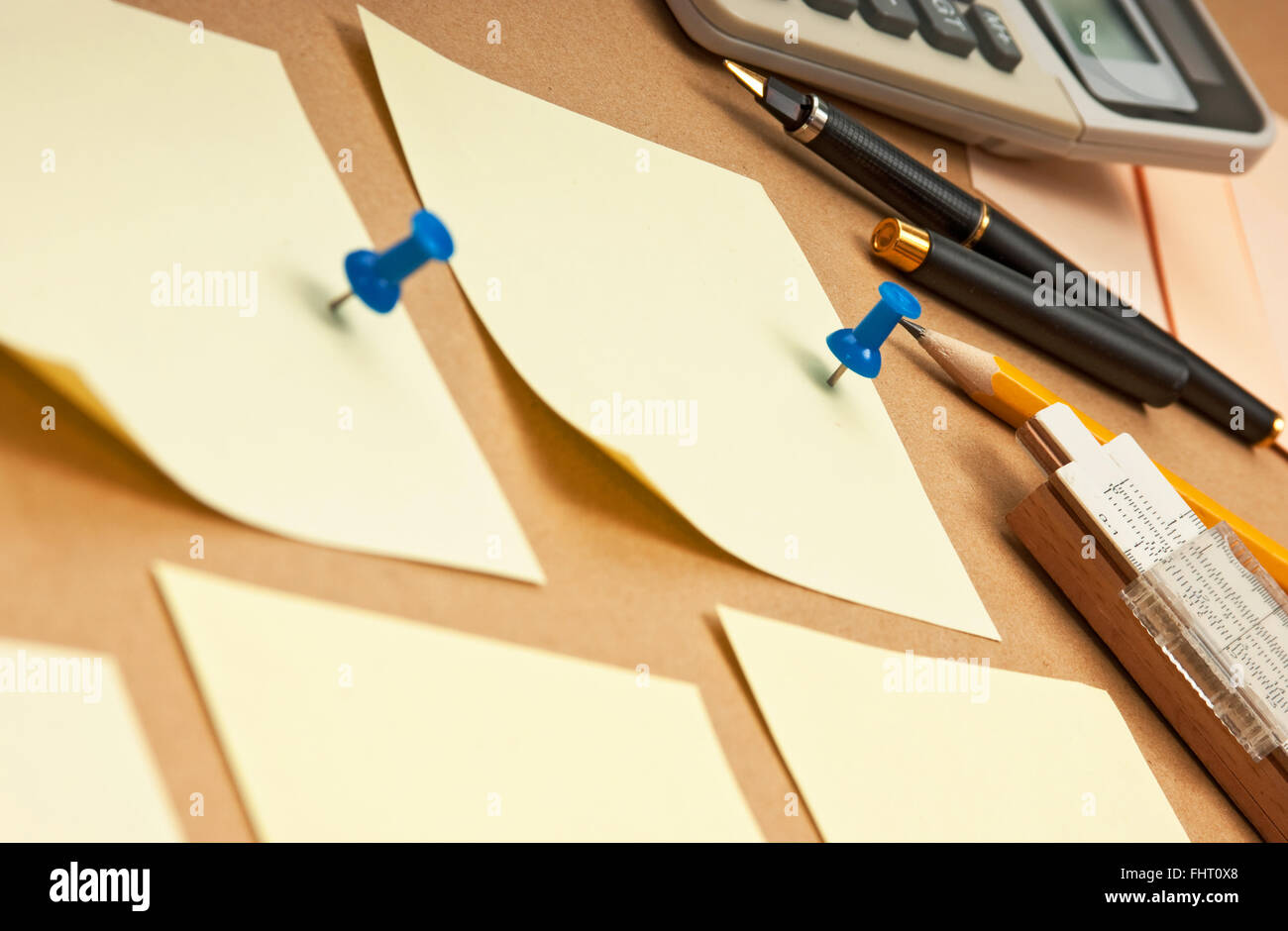 notes on the pasteboard background Stock Photo Alamy