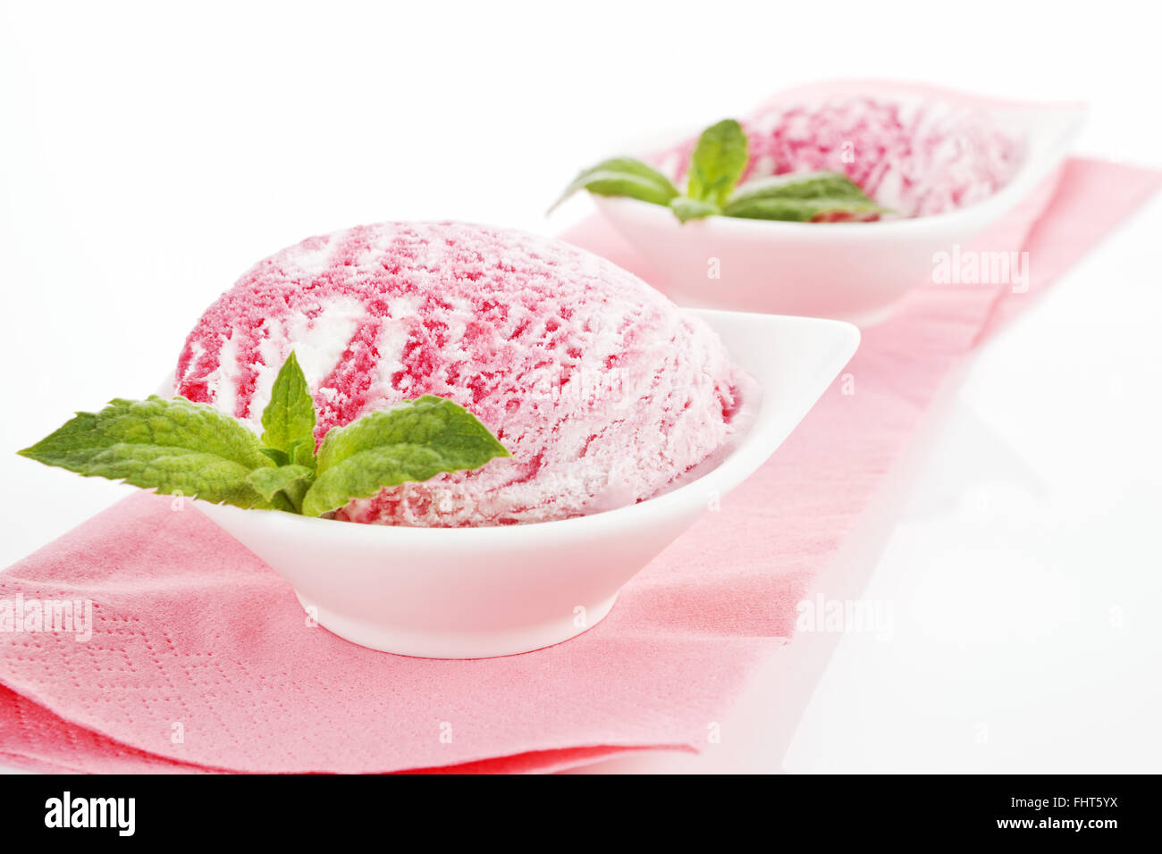 Fruit ice cream in bowls Stock Photo Alamy