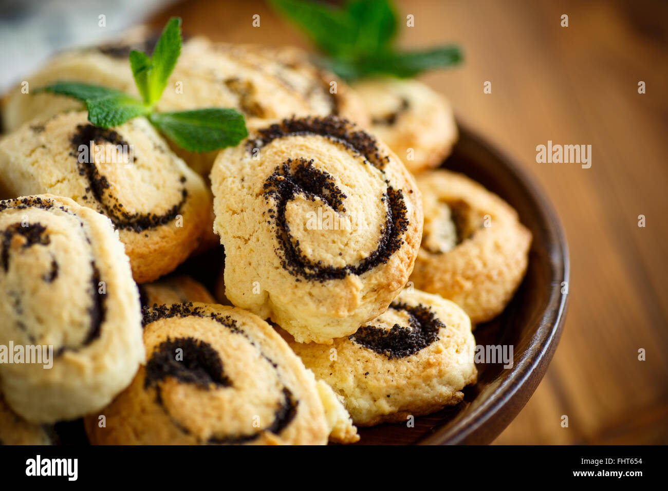 delicious crumbly biscuits with poppy seeds Stock Photo Alamy