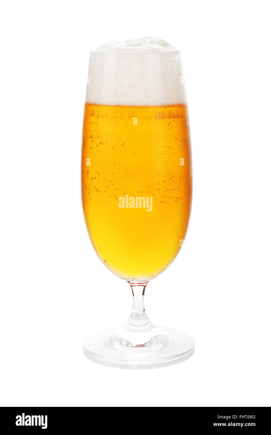 Pilsner in beer glass isolated Stock Photo - Alamy
