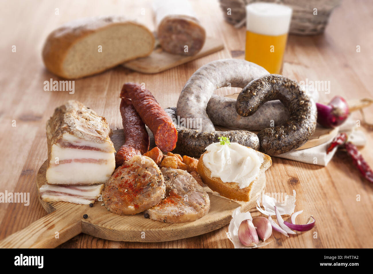 Traditional pork meat eating Stock Photo Alamy