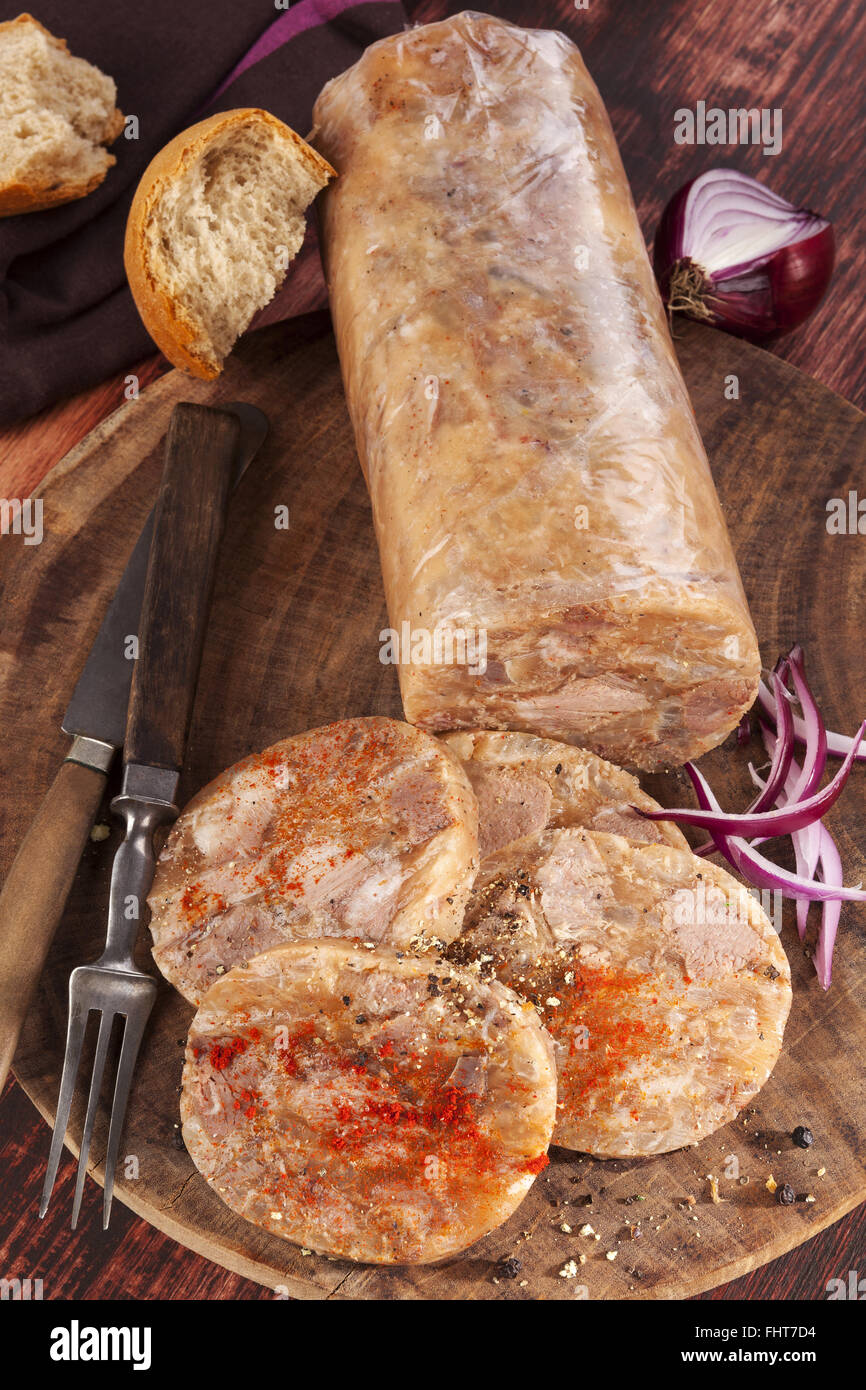 Head cheese background Stock Photo - Alamy