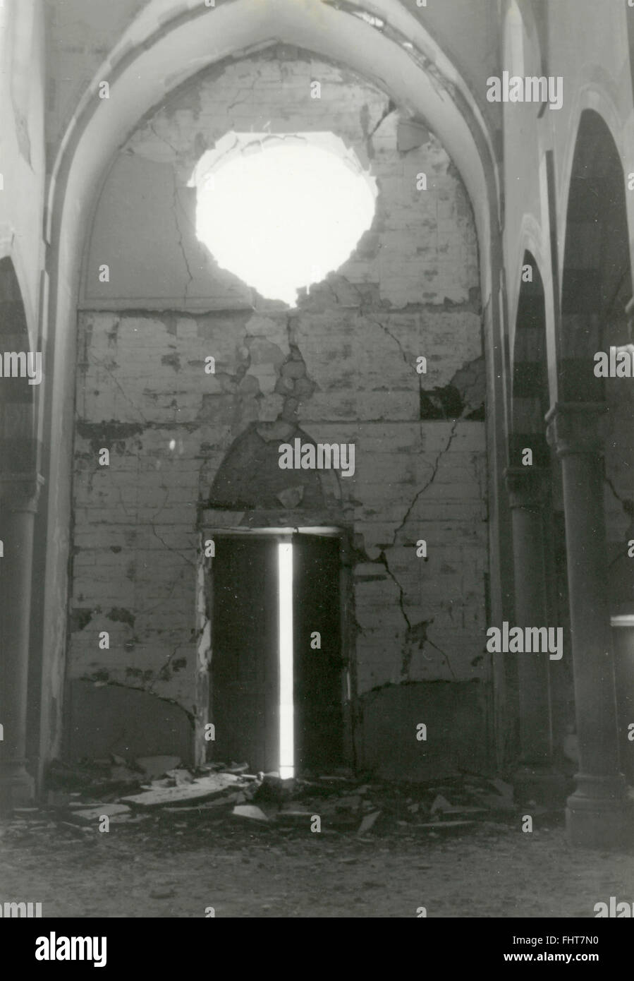 Earthquake in Friuli, Italy 1976: The damage to the church Stock Photo