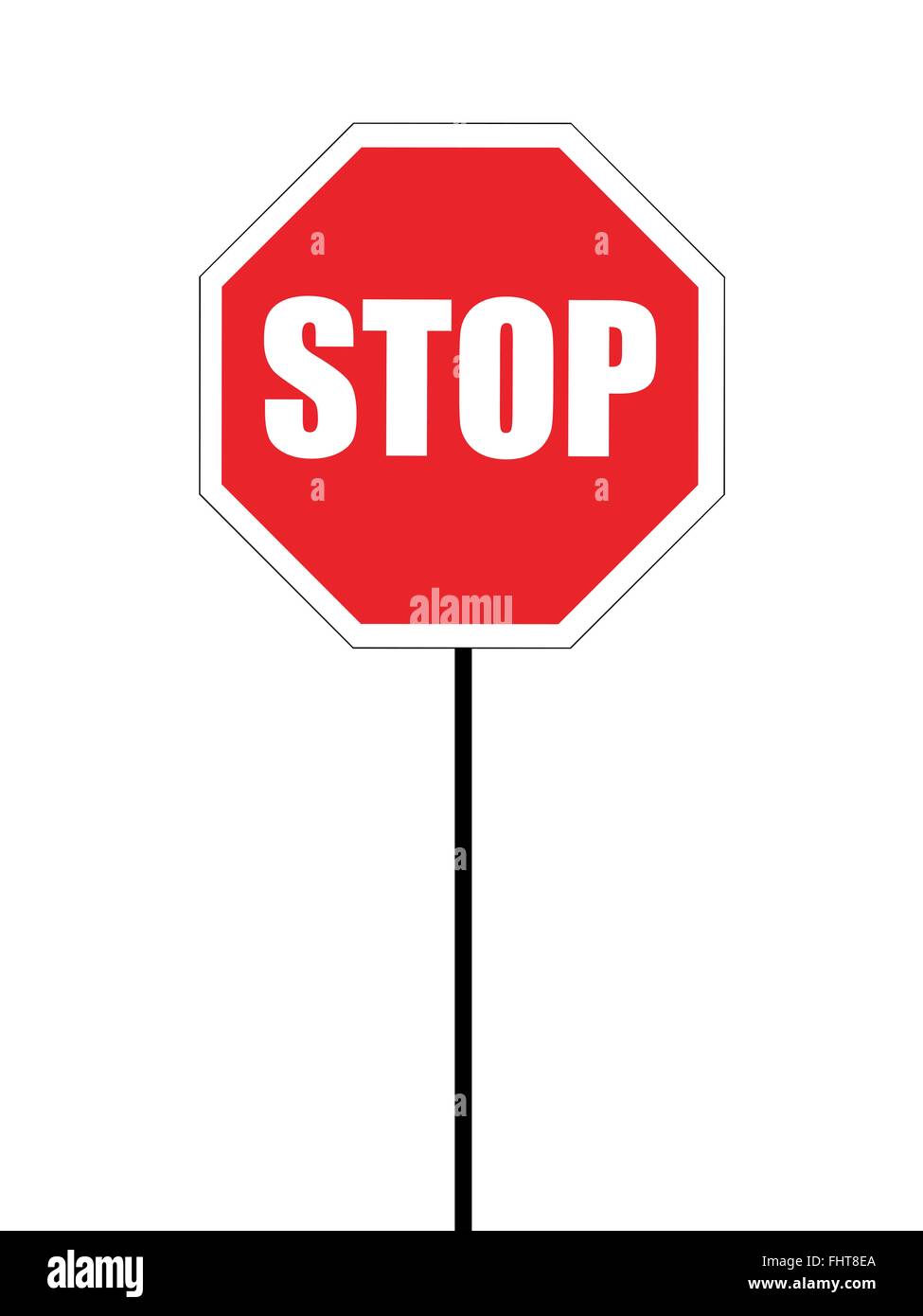 A close up shot of a red stop sign Stock Photo
