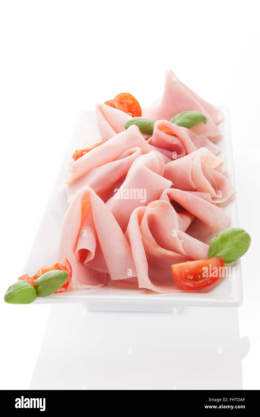 Ham slices. Stock Photo