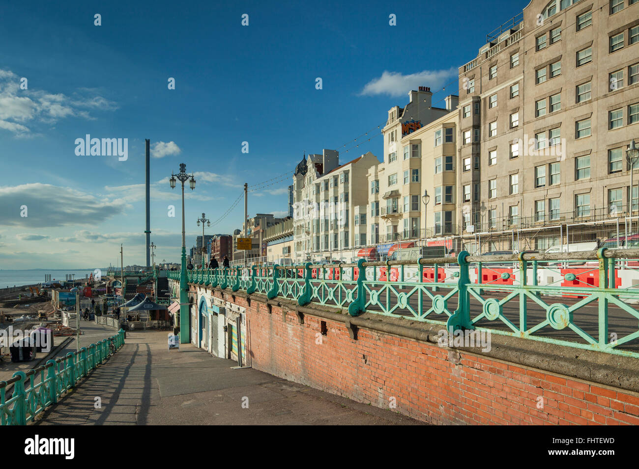 Winter afternoon on Brighton seafront, East Sussex, England. Stock Photo