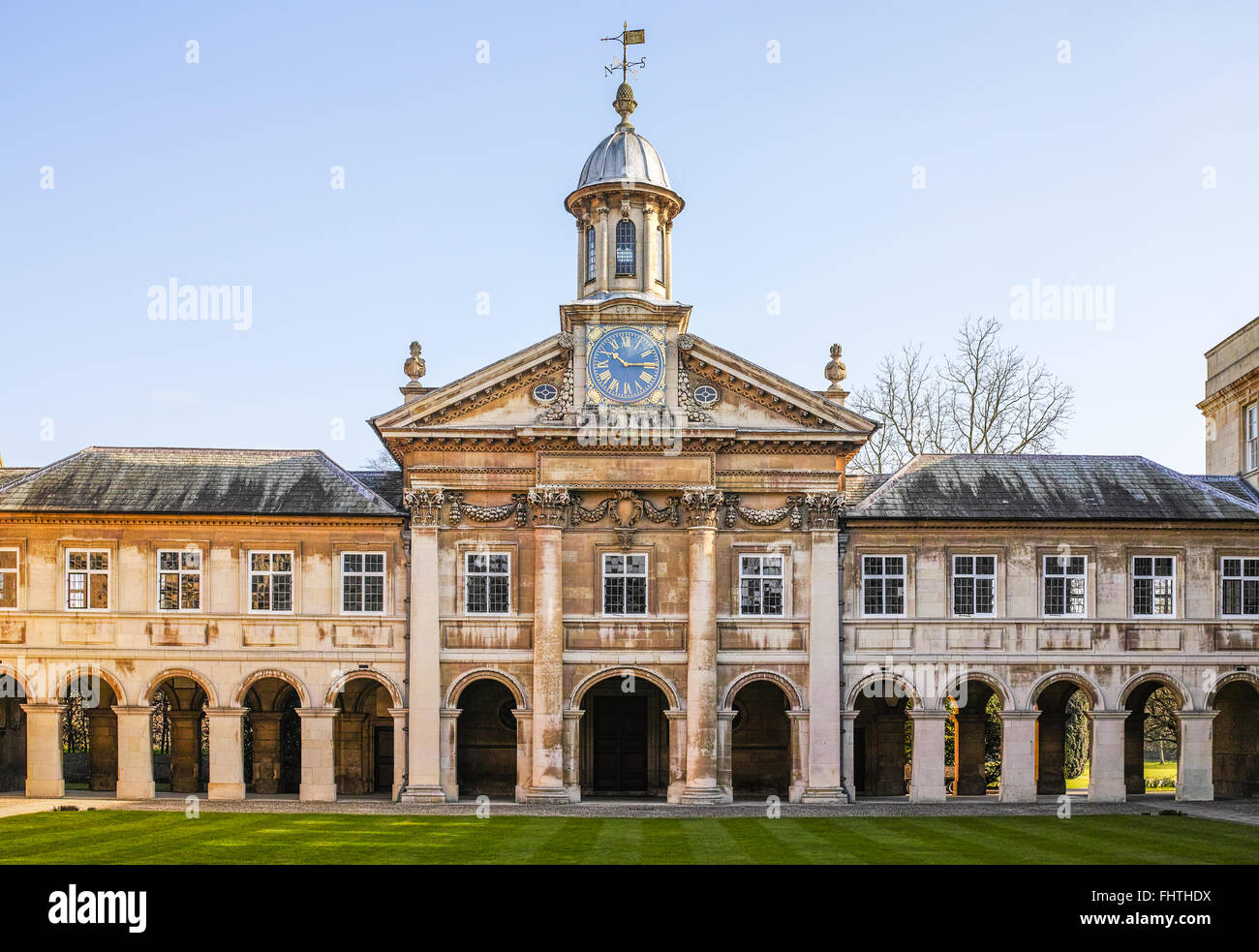 Chapel (work of Christopher Wren) at Emmanuel college, university of Cambridge, England, founded by Mildmay in the 16th century Stock Photo
