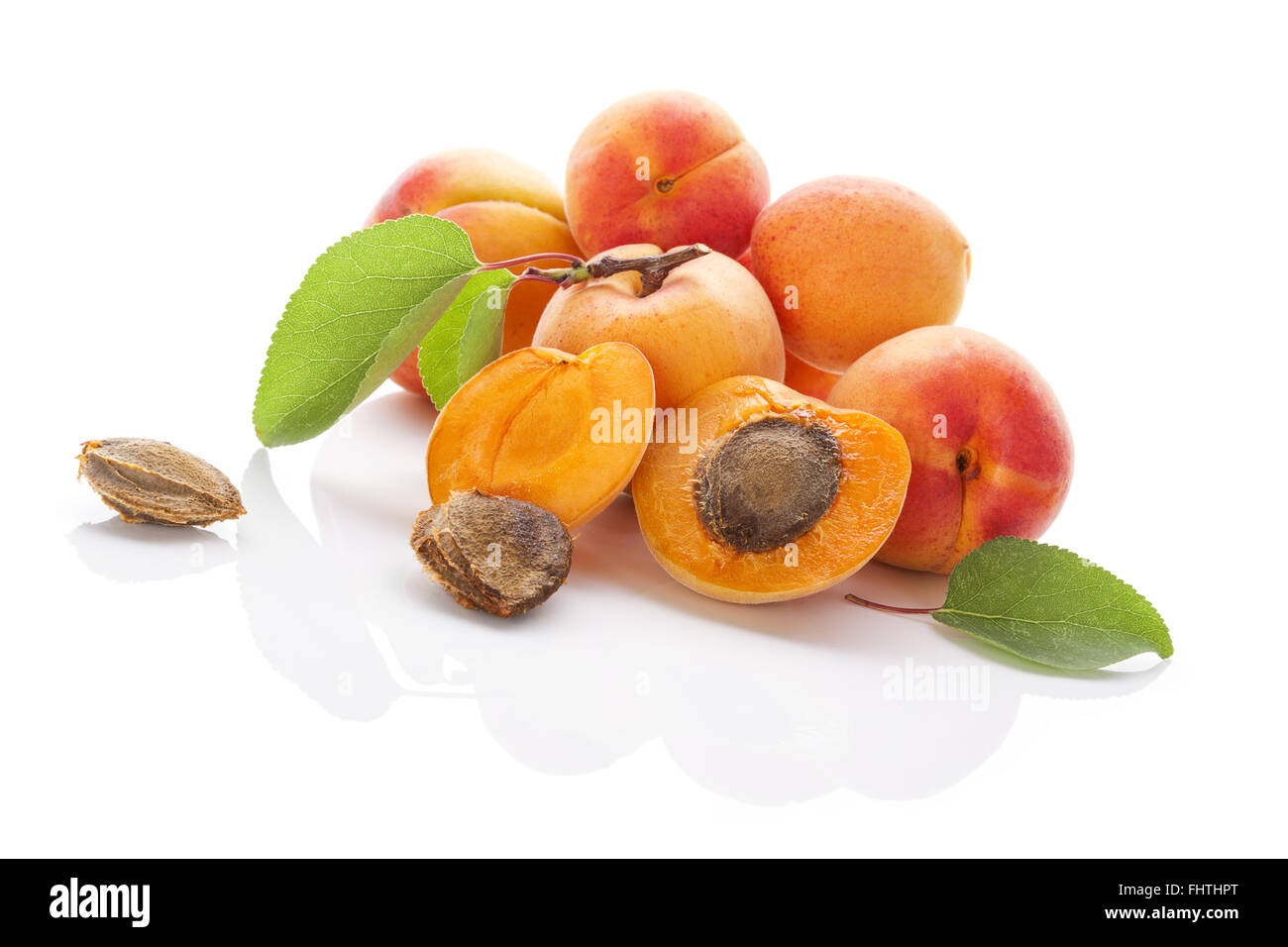 Apricots isolated on white background Stock Photo - Alamy