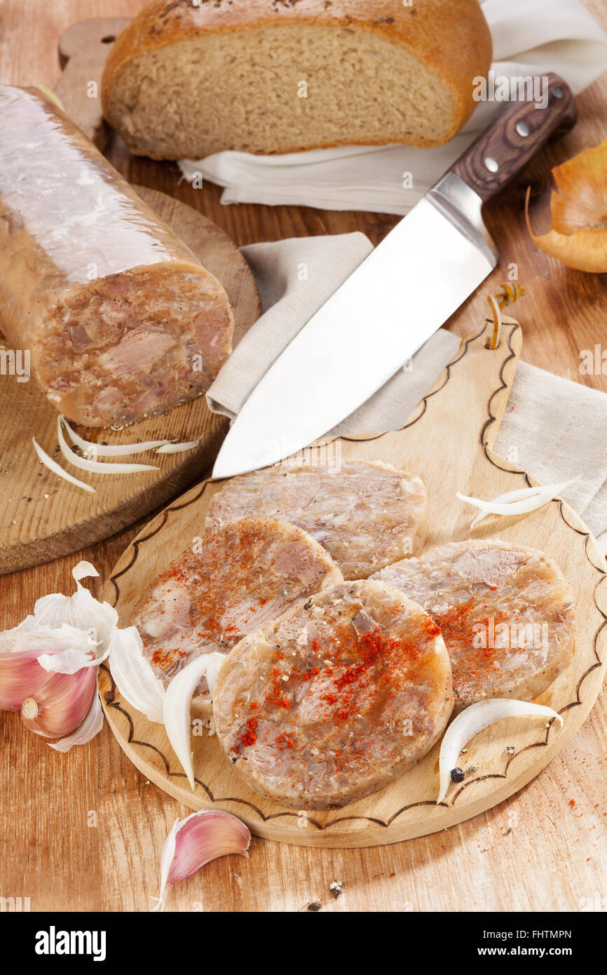 Head cheese background Stock Photo - Alamy