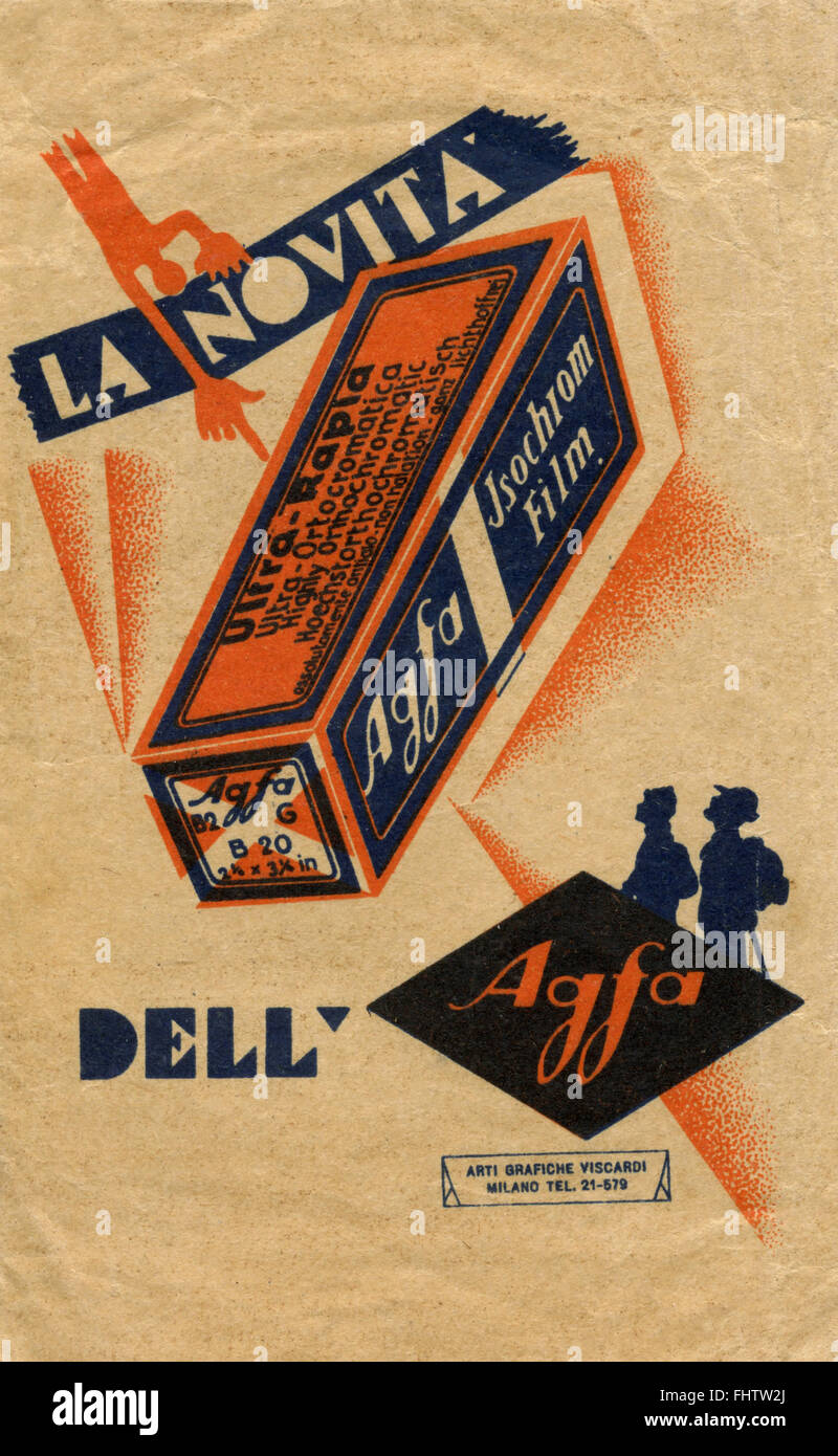 Pubblicità grande formato 1927 Old advertising J1086 AGFA Photographie 