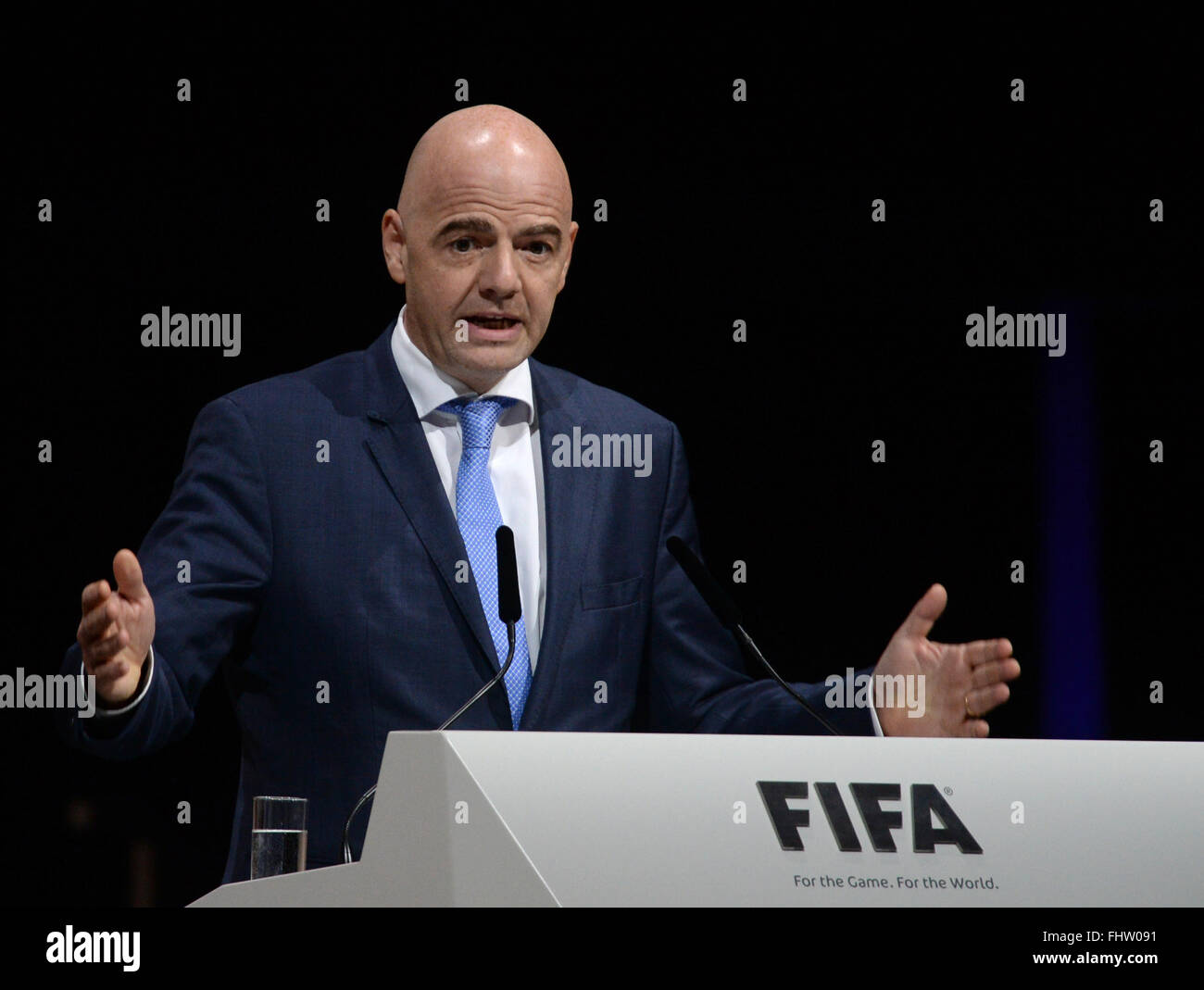 Zurich, Switzerland. 26th Feb, 2016. Swiss Gianni Infantino, candidate