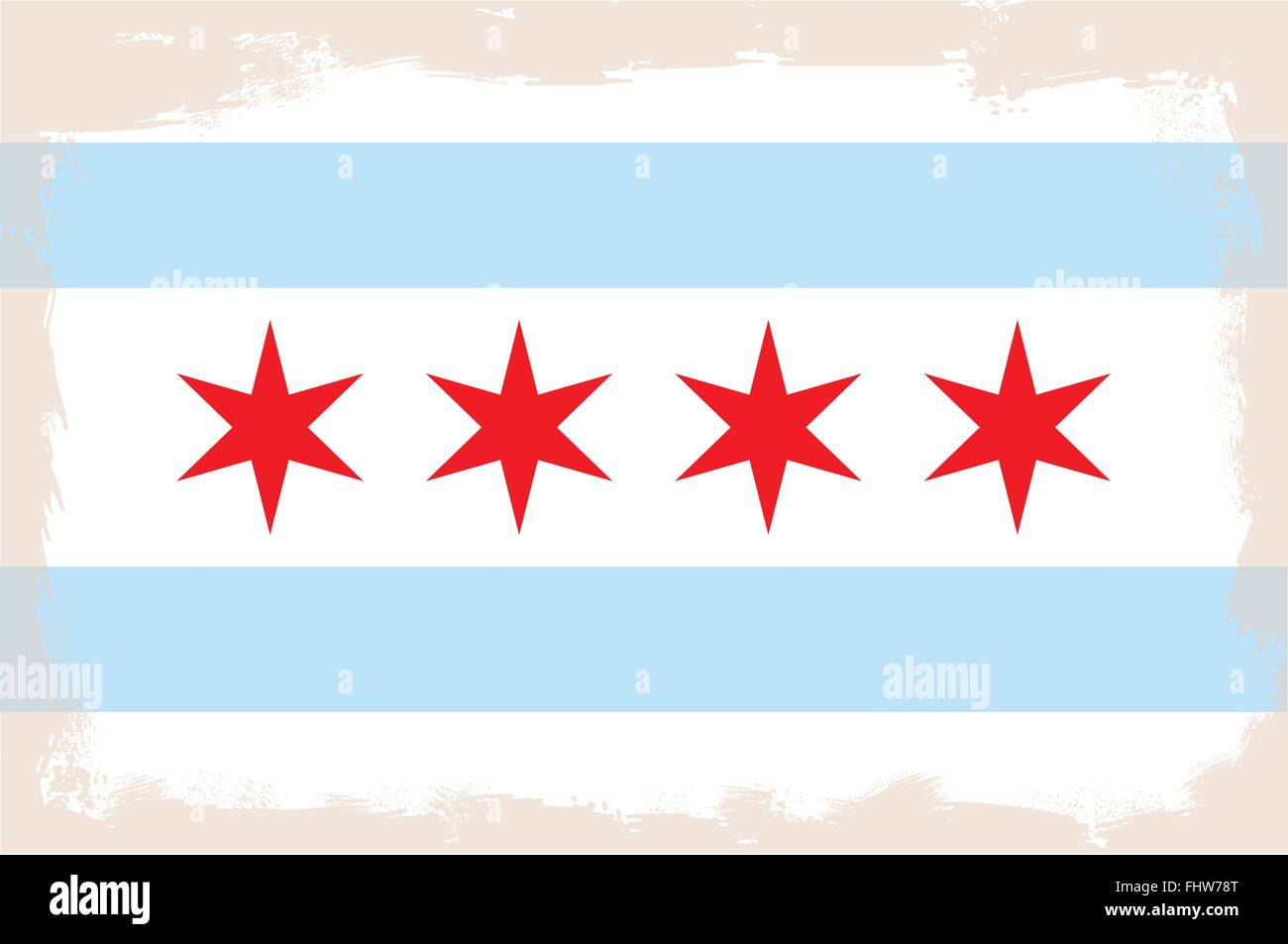 The flag as adopted by the city of Chicago Stock Vector