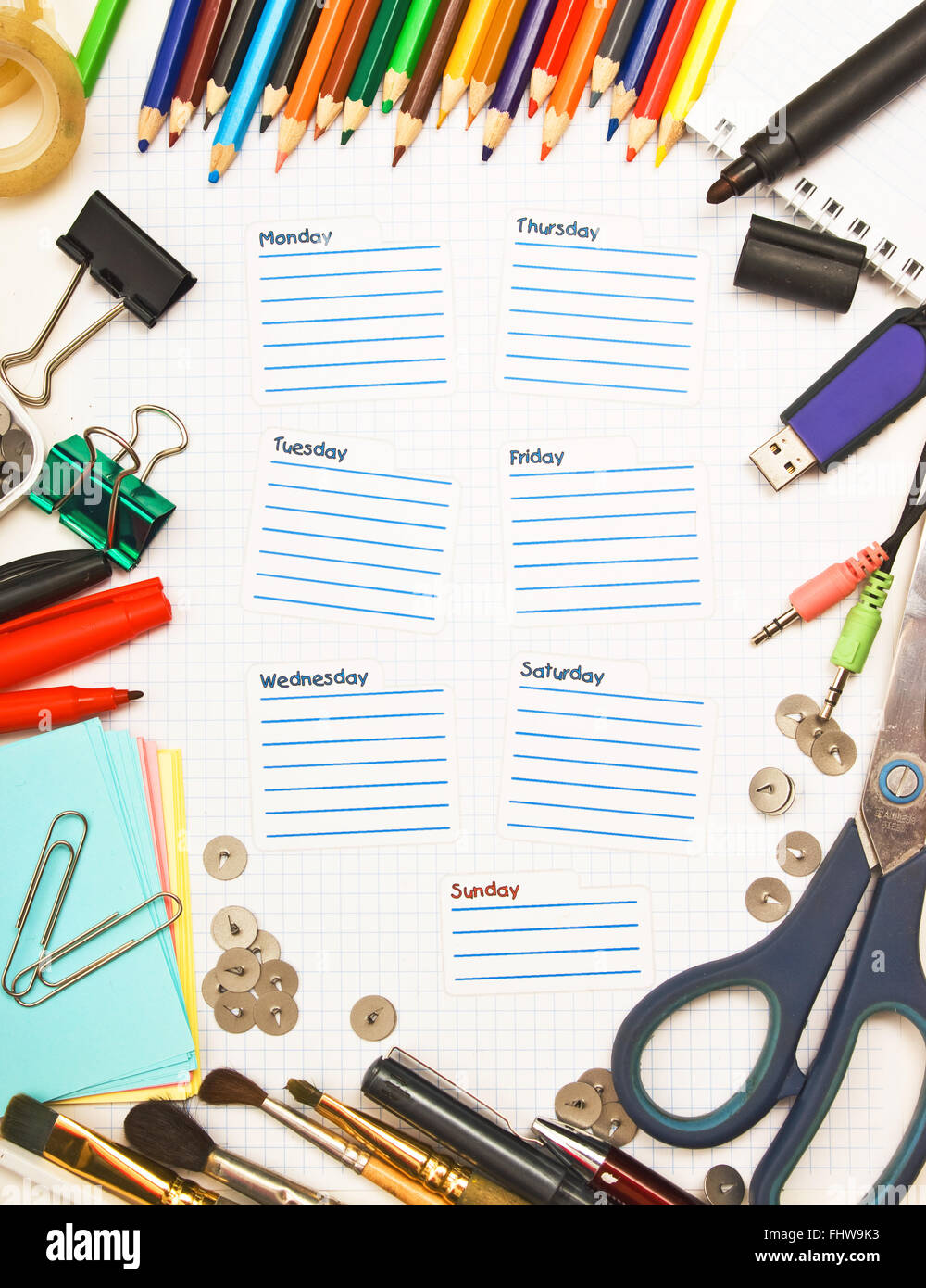schedule for the week Stock Photo - Alamy
