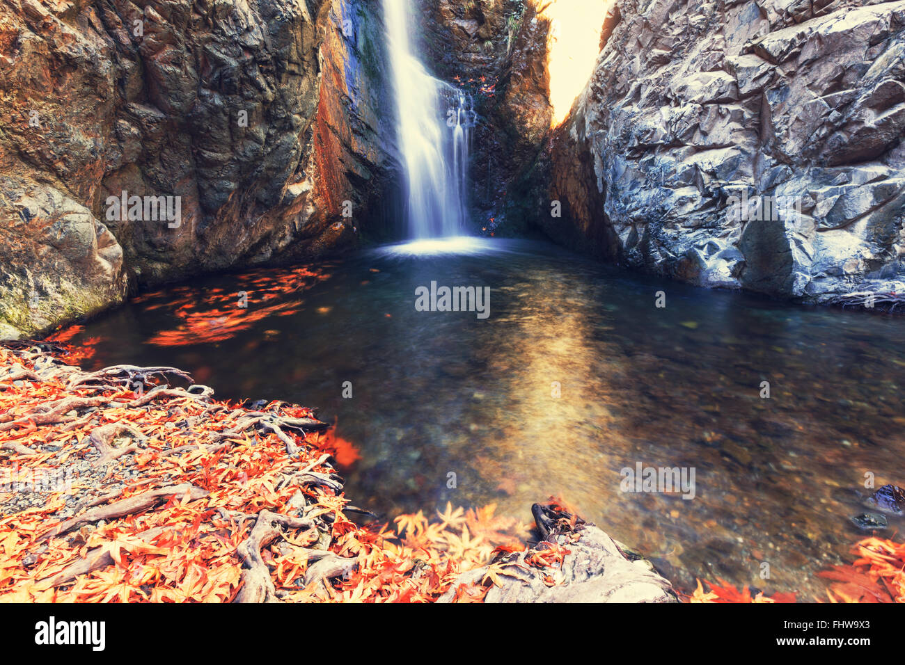 Waterfall on Cyprus Stock Photo