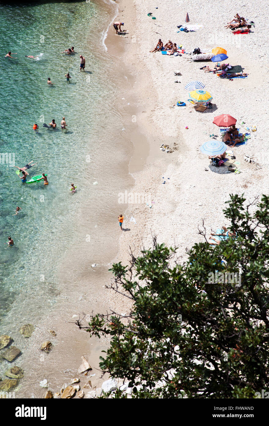 Top view of beach in Thassos island, Greece Stock Photo