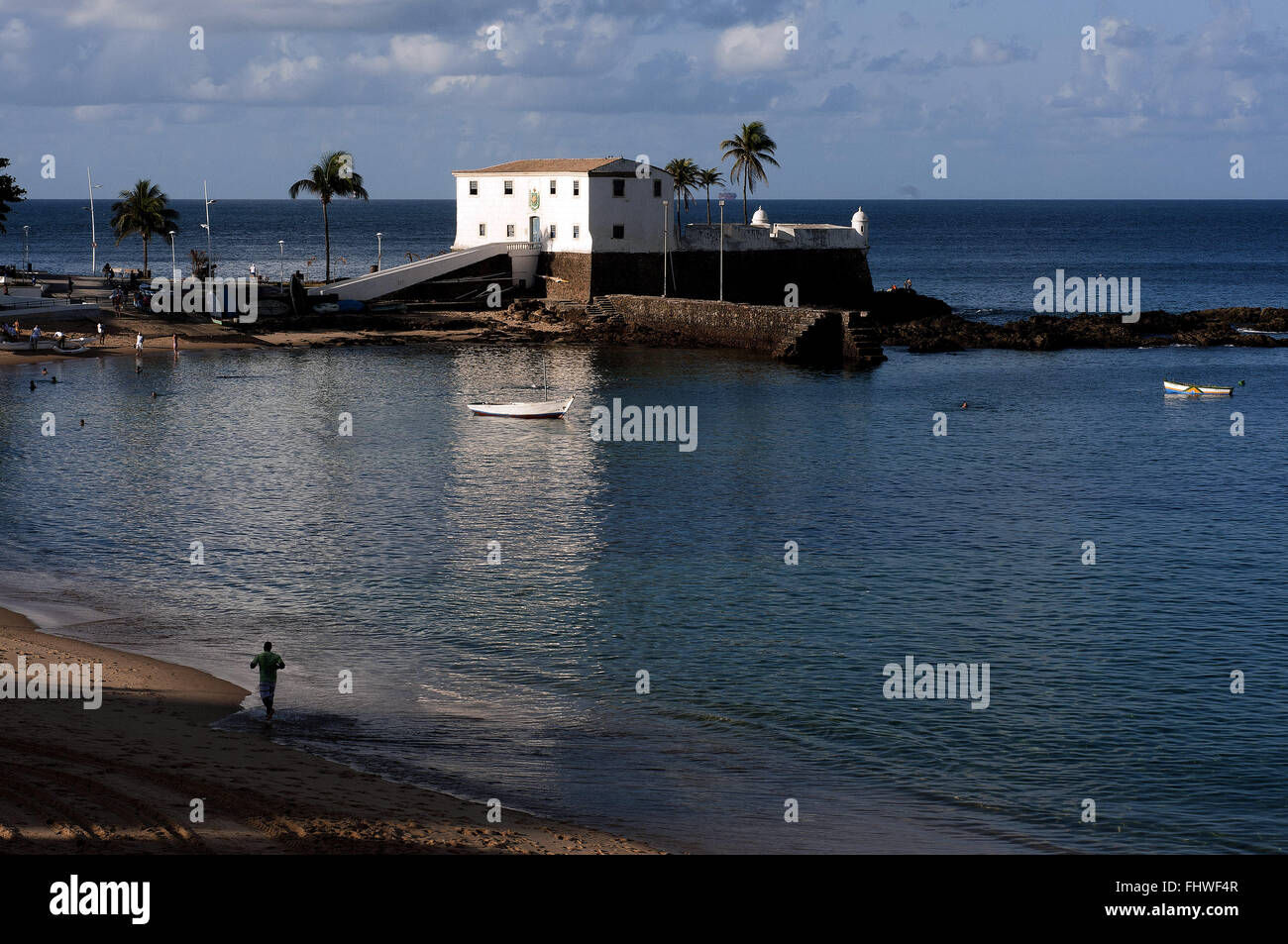 Forte de Santa Maria in Porto da Barra Beach Stock Photo
