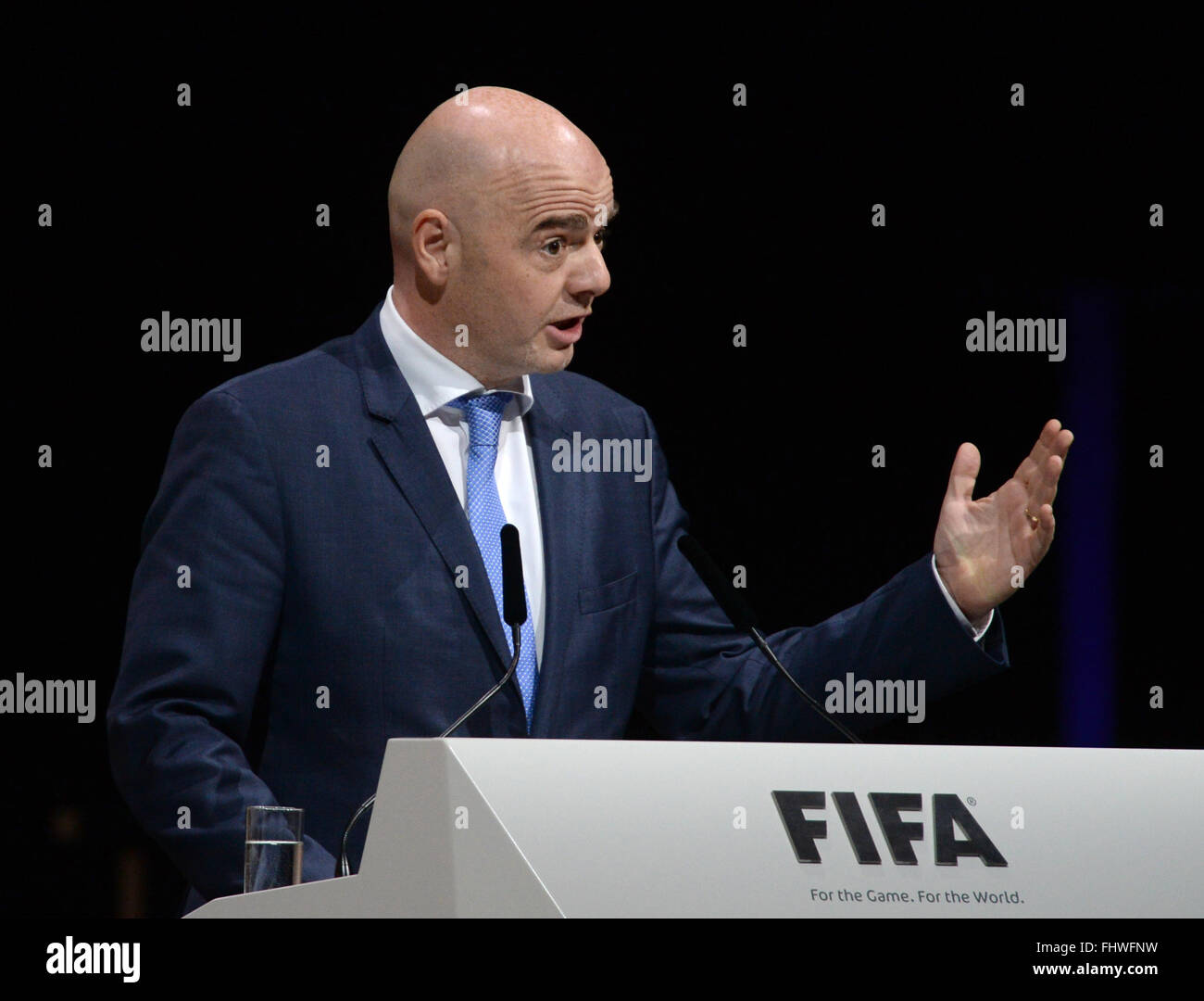Zurich, Switzerland. 26th Feb, 2016. Swiss Gianni Infantino, candidate