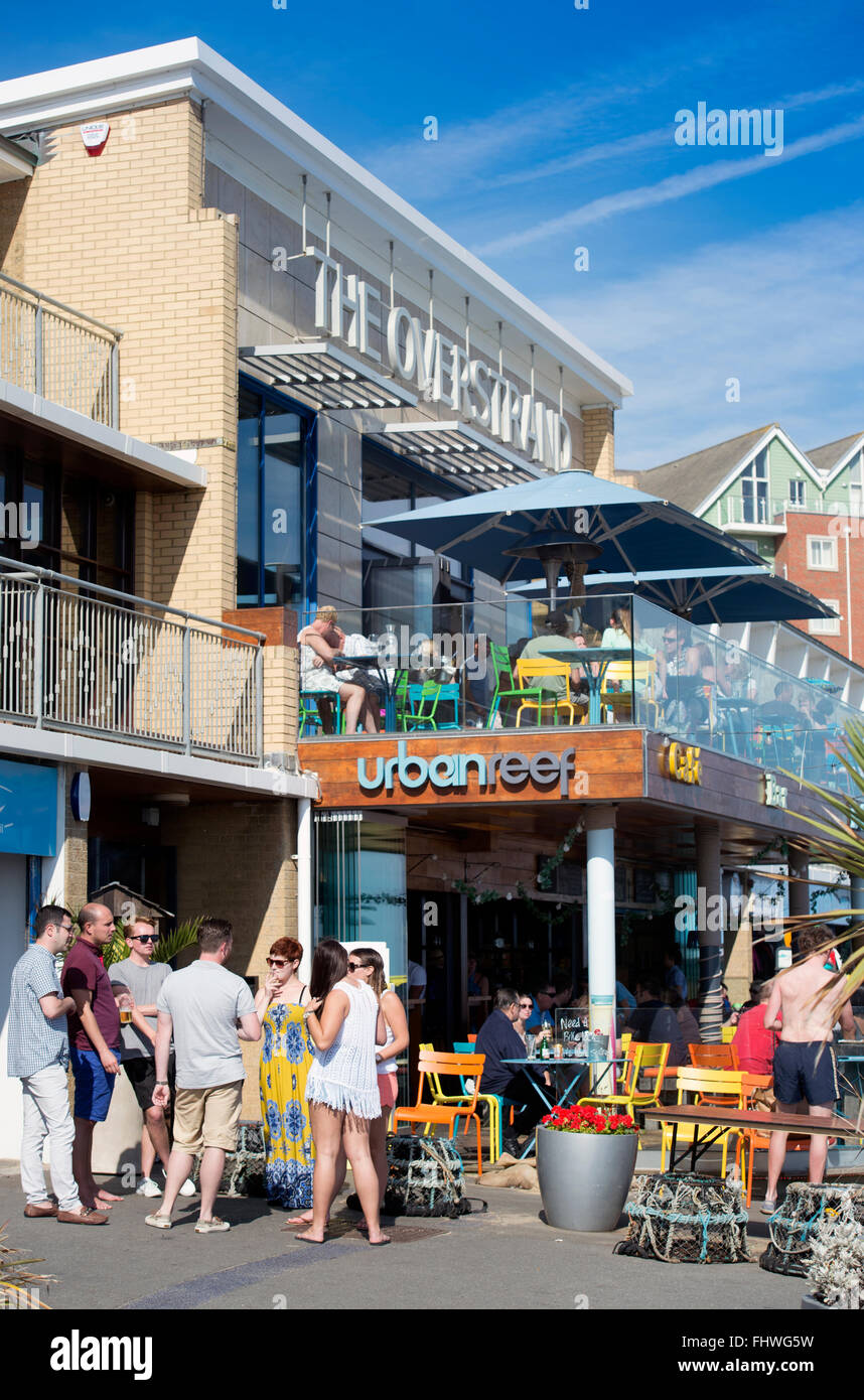 General views of Bournemouth and the Urban Reef cafe on