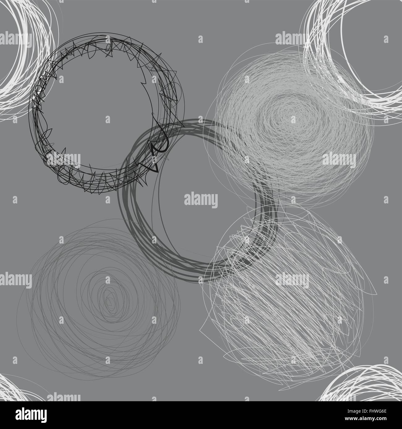 Scribble Circles Seamless Pattern Stock Vector Image & Art - Alamy