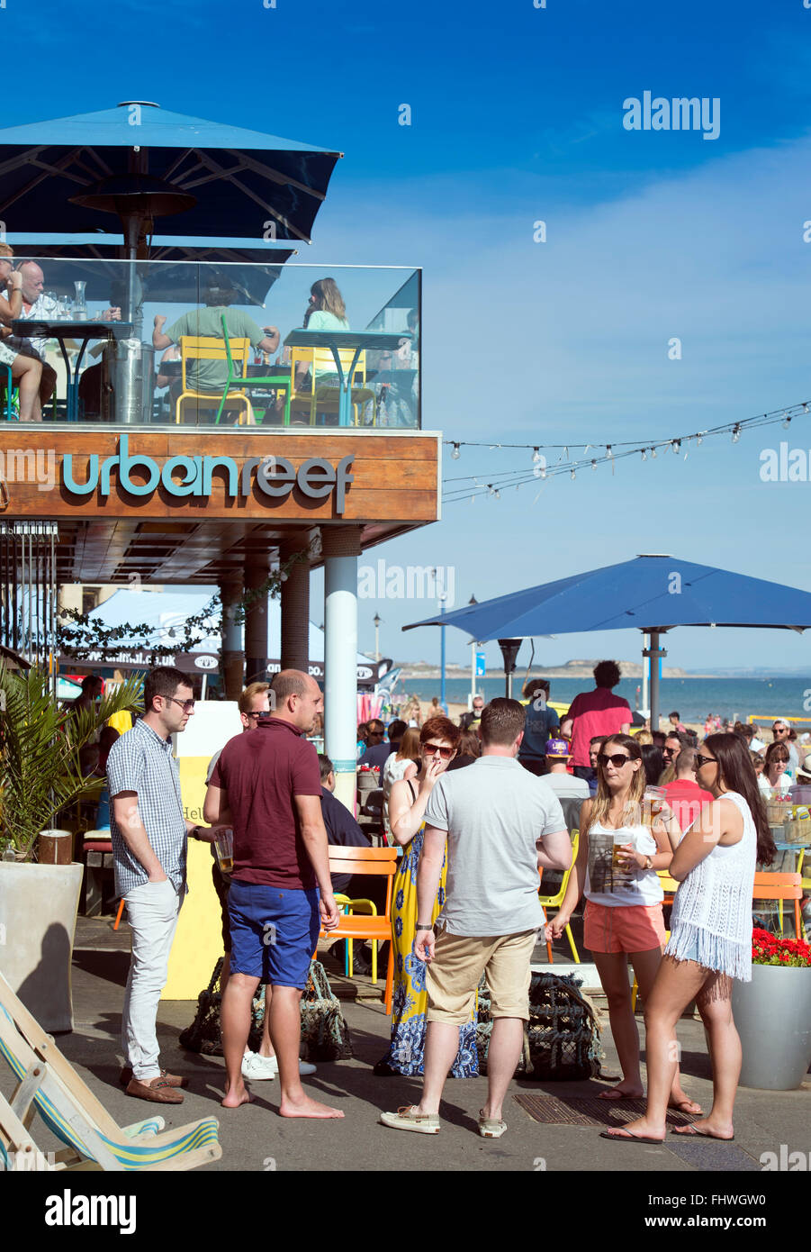 General views of Bournemouth and the Urban Reef cafe on