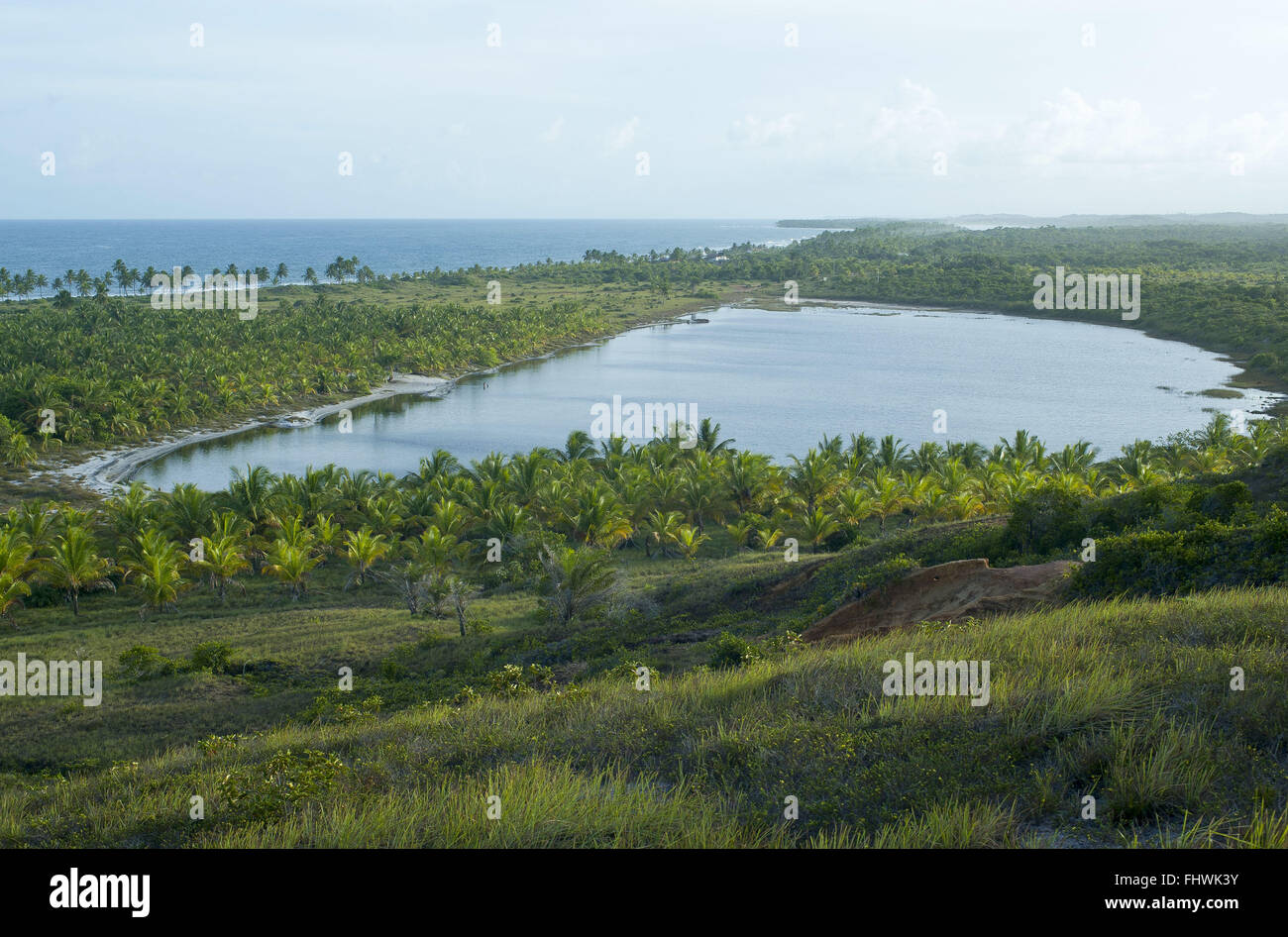 Blue Lagoon in Taipu de Fora Beach - Marau Peninsula - south of Bahia Stock Photo