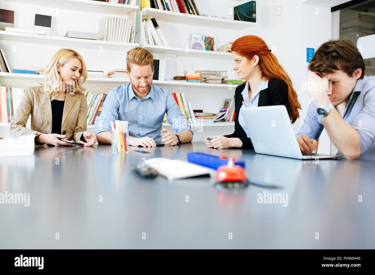 Lifestyle of businesspeople in modern office Stock Photo