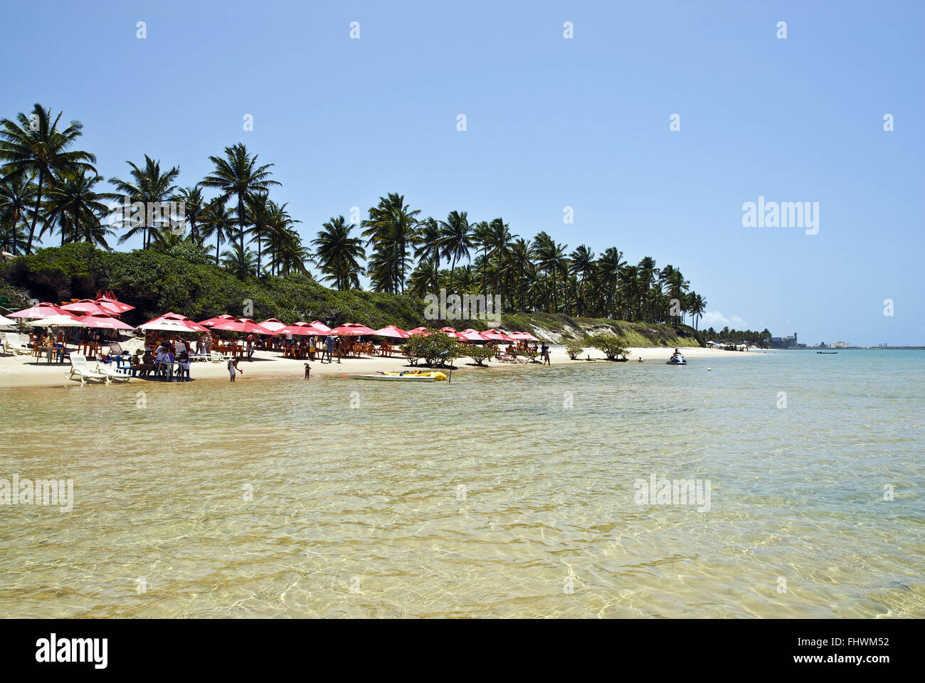 Muro Alto beach - natural pool formed by reefs - Porto de Galinhas Stock Photo