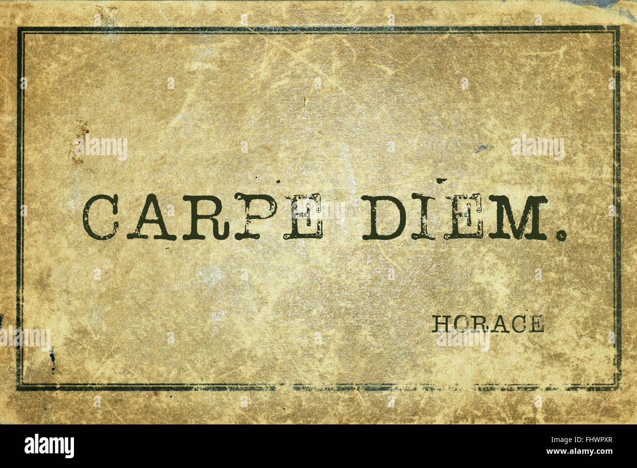 Carpe Diem Ancient Roman Poet Horace Quote Printed On Grunge Stock Photo Alamy