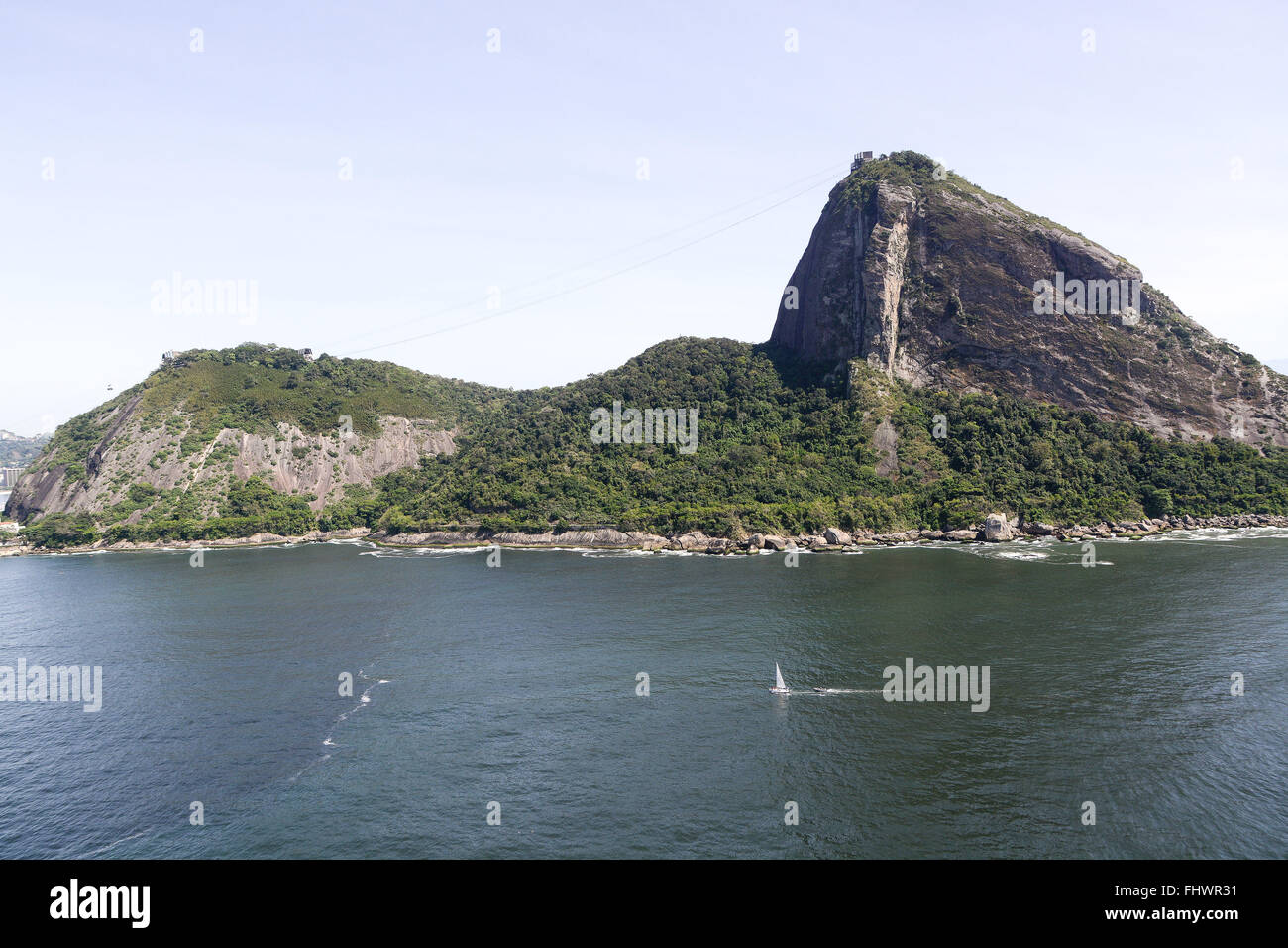 Aerial view of Sugar Loaf complex in Guanabara Bay Stock Photo