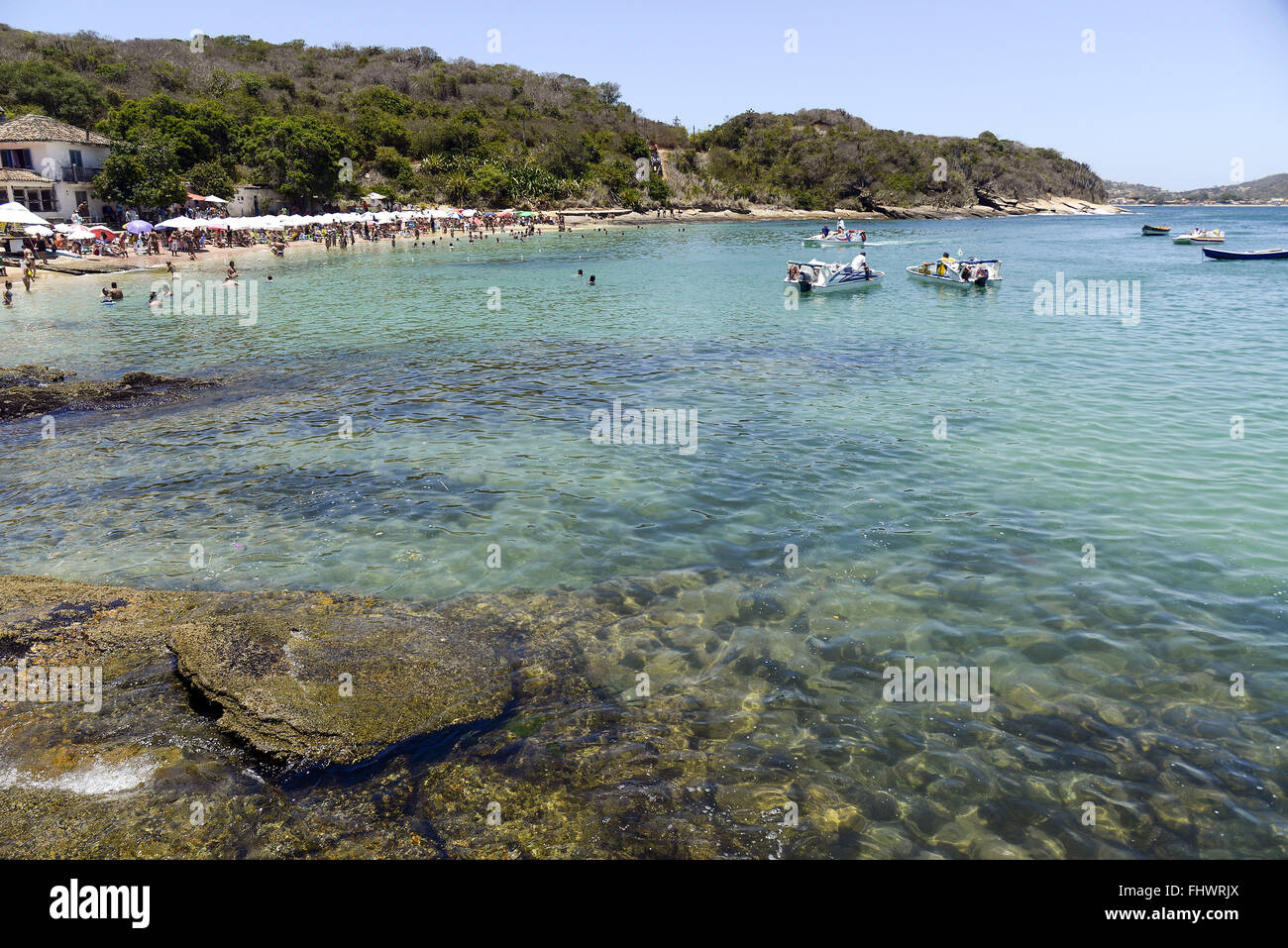 Sour the beach in Armação dos Búzios - Lakes Region Stock Photo