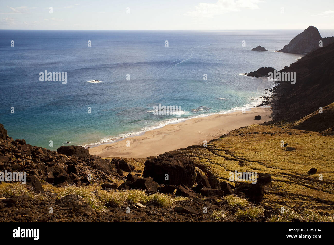 Ilha da Trindade with Atlantic Ocean in the background Stock Photo