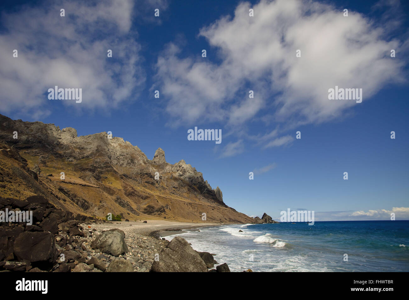 Ilha da Trindade with Atlantic Ocean in the background Stock Photo