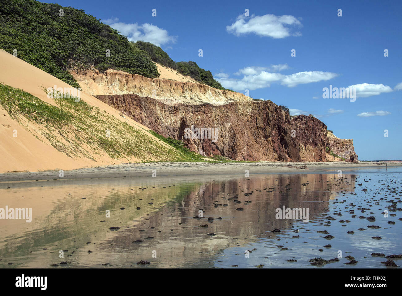 Cliffs and dunes in Ponta Grossa Beach Stock Photo