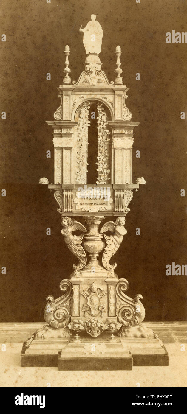 Artifact artistic named after Pope Pius IX, Rome, Italy Stock Photo