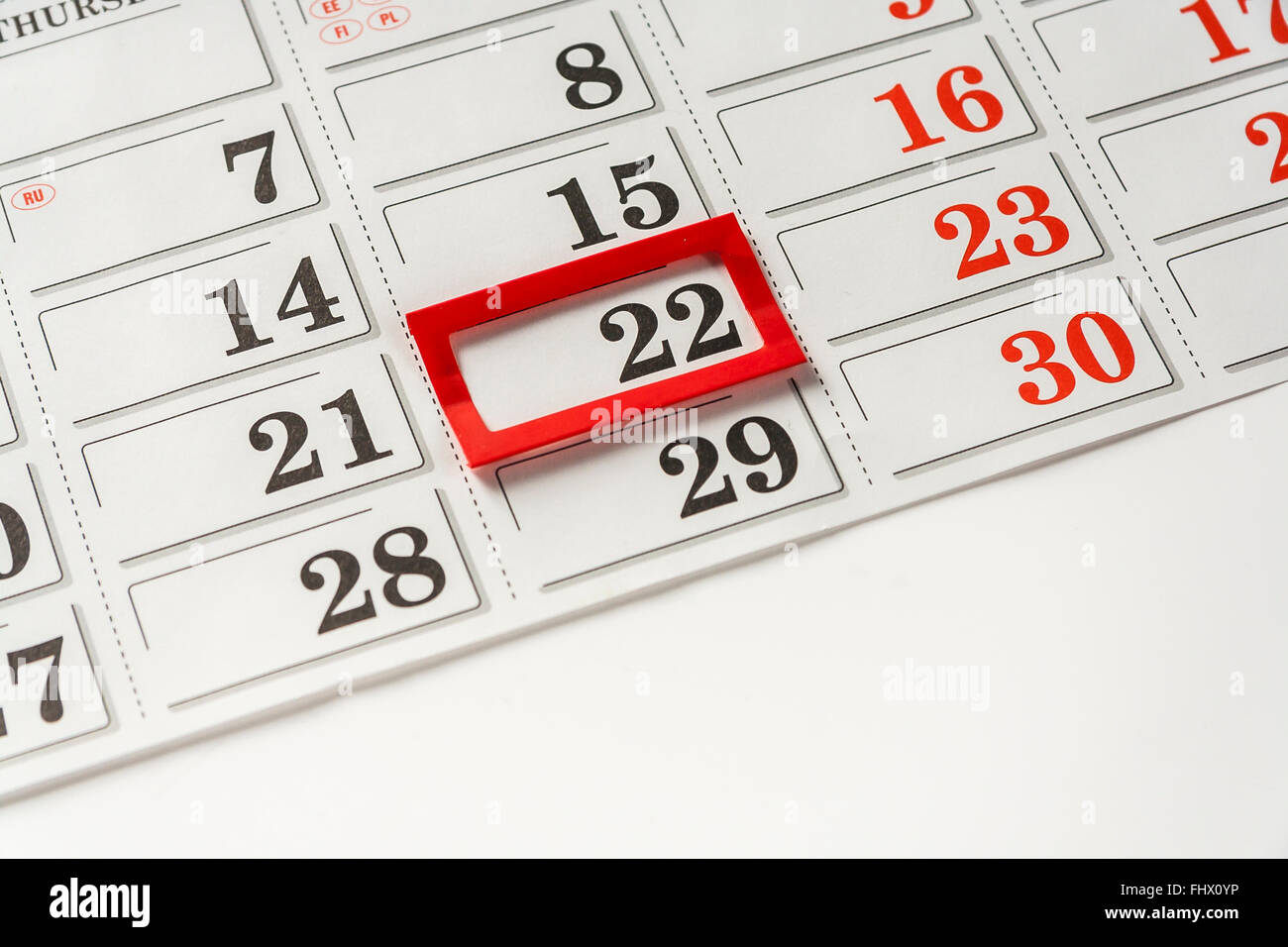 Important Date Stock Photo