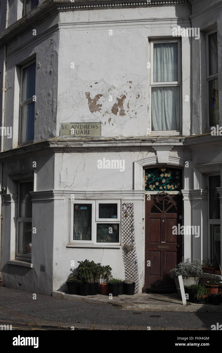 Typical house in need of TLC in St Andrews Square, Hastings, East