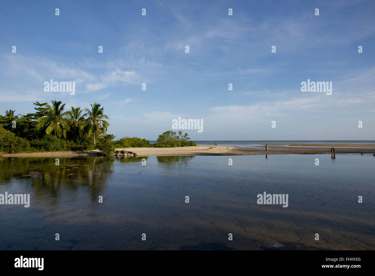 Mare low at the mouth of the river to the beach Maragogi Camacho Stock Photo