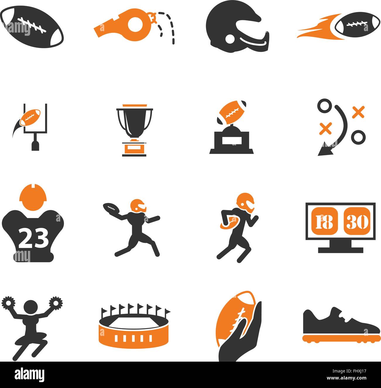 american football web icons for user interface design Stock Vector ...