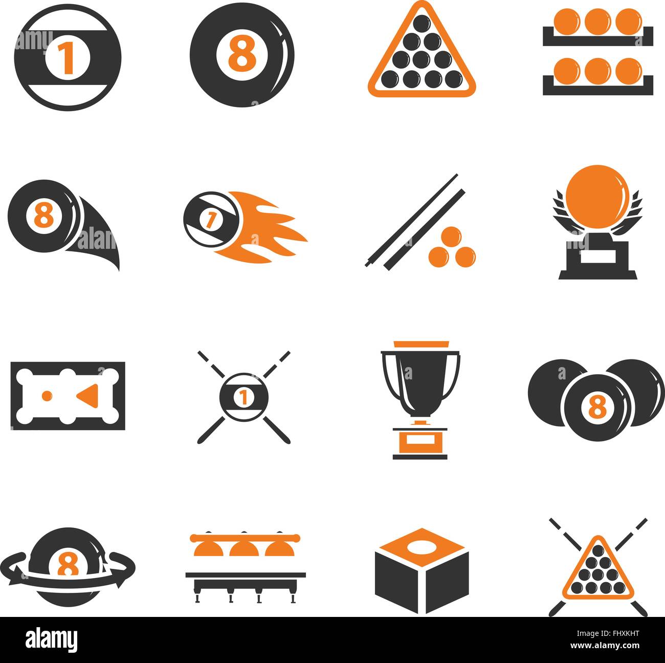 billiards web icons for user interface design Stock Vector
