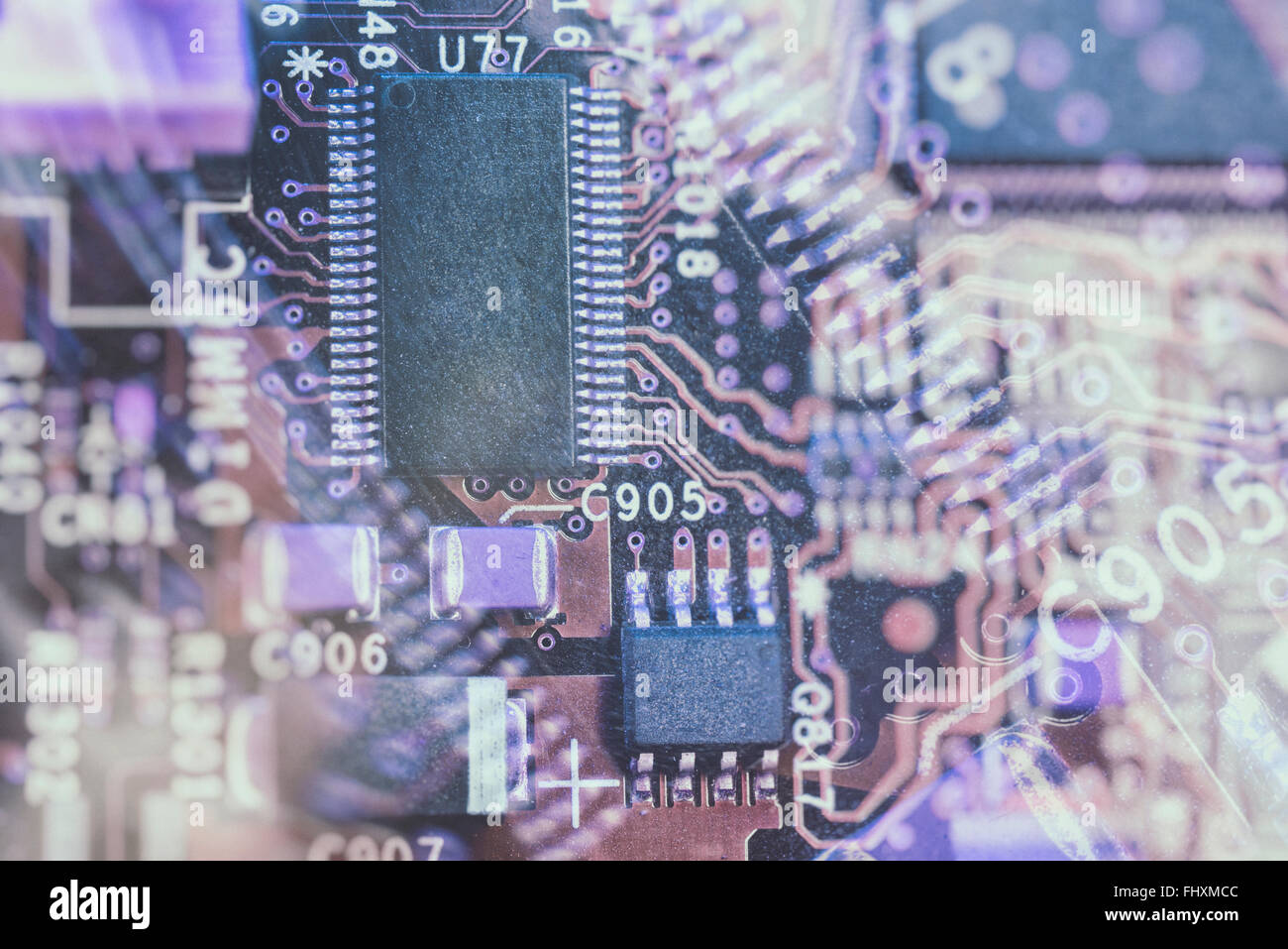 violet abstract computer processors background Stock Photo - Alamy